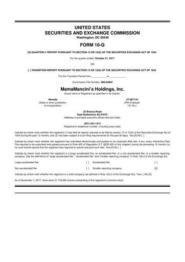 Thumbnail Mama's Creations 10-Q Quarterly Report FY2018 