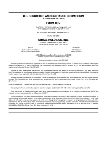 Vorschaubild SurgePays 10-Q Quartalsbericht 2017 