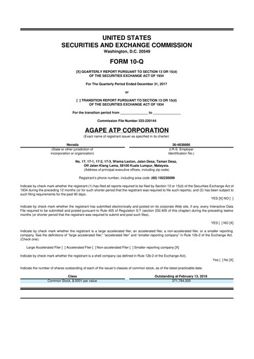 Thumbnail Agape ATP 10-Q Quarterly Report FY2018 