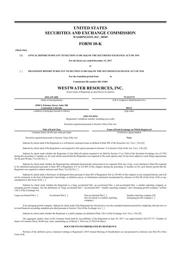 Thumbnail Westwater Resources
 10-K Annual Report 2017