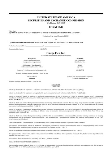 Thumbnail Omega Flex 10-K Annual Report 2017