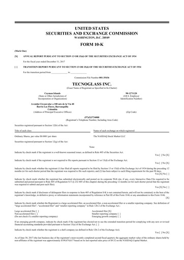 Thumbnail Tecnoglass 10-K Annual Report 2017