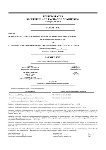 Miniature PAVmed
 10-K Rapport annuel 2017