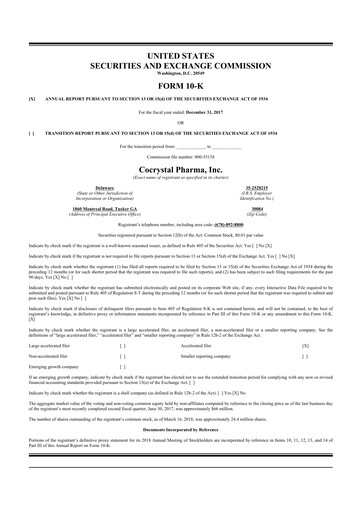 Vorschaubild Cocrystal Pharma
 10-K Jahresbericht 2017