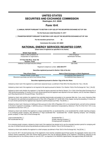 Thumbnail National Energy Services Reunited
 10-K Annual Report 2017