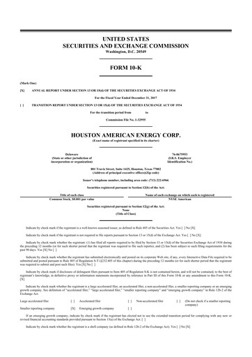 Thumbnail Houston American Energy 10-K Annual Report 2017