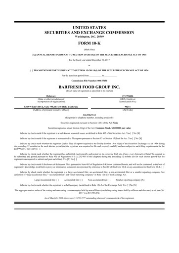 Thumbnail Barfresh Food Group 10-K Annual Report 2017