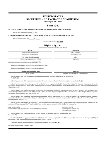 Thumbnail Digital Ally 10-K Annual Report 2017