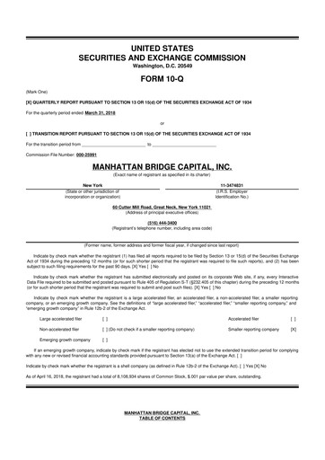 Thumbnail Manhattan Bridge Capital
 10-Q Quarterly Report FY 