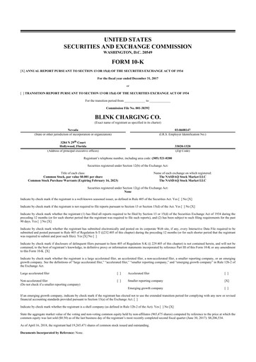 Vorschaubild Blink Charging
 10-K Jahresbericht 2017