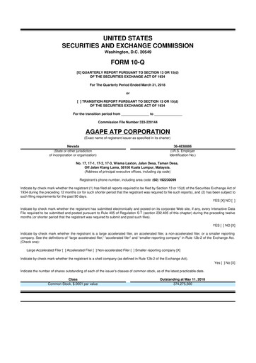 Thumbnail Agape ATP 10-Q Quarterly Report FY2018 