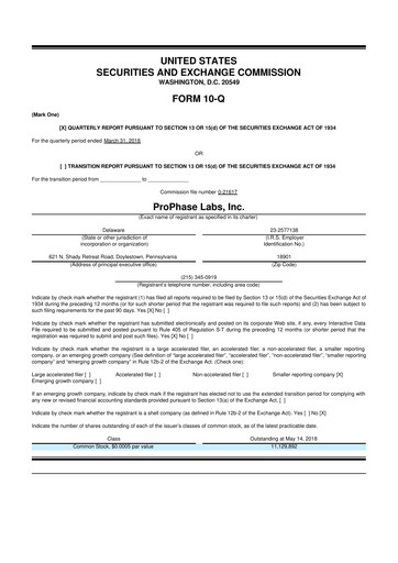 Thumbnail ProPhase Labs 10-Q Quarterly Report FY2018 