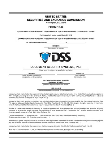 Vorschaubild DSS, Inc. (Document Security Systems) 10-Q Quartalsbericht 2018 