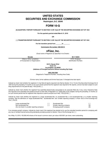 Vorschaubild TON Strategy Co. 10-Q Quartalsbericht 2018 