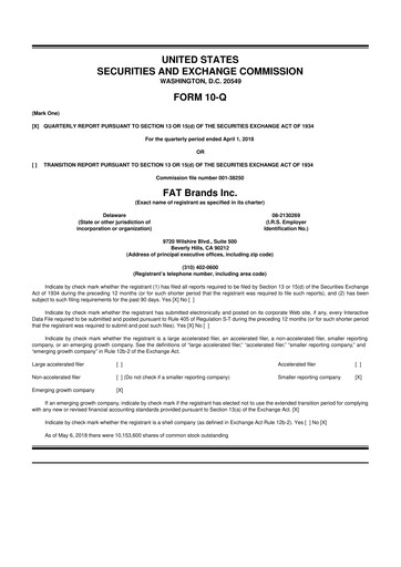 Thumbnail FAT Brands 10-Q Quarterly Report FY2018 