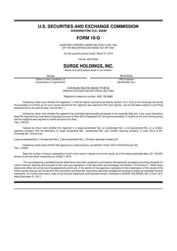Vorschaubild SurgePays 10-Q Quartalsbericht 2018 