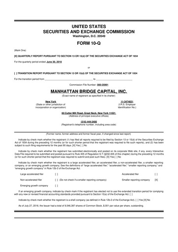 Thumbnail Manhattan Bridge Capital
 10-Q Quarterly Report FY 