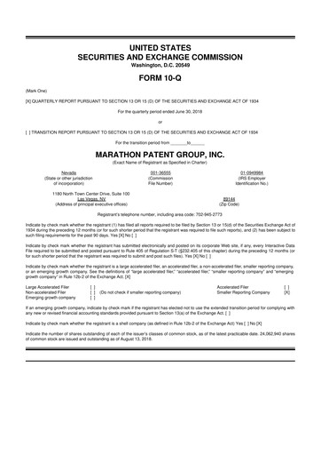 Thumbnail MARA Holdings
 10-Q Quarterly Report FY2018 