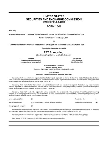 Thumbnail FAT Brands 10-Q Quarterly Report FY2018 