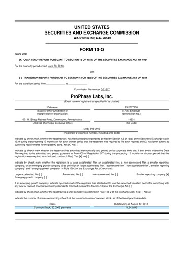 Thumbnail ProPhase Labs 10-Q Quarterly Report FY2018 