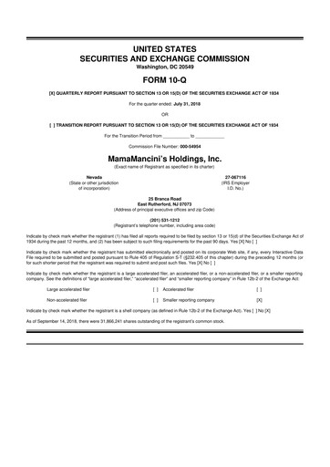 Thumbnail Mama's Creations 10-Q Quarterly Report FY2019 