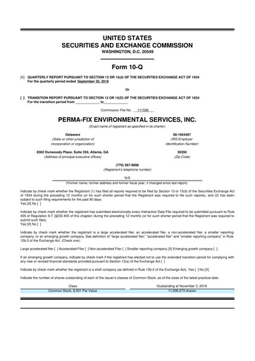 Thumbnail Perma-Fix Environmental Services 10-Q Quarterly Report FY2018 