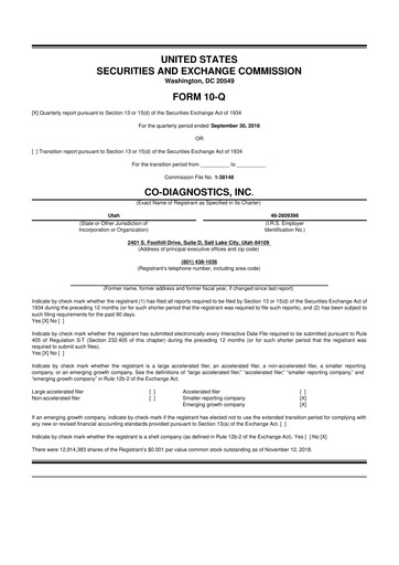 Thumbnail Co-Diagnostics
 10-Q Quarterly Report FY2018 