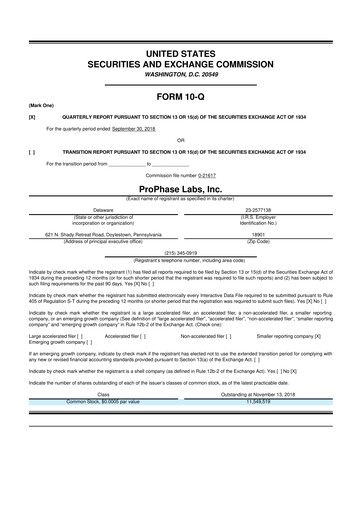Thumbnail ProPhase Labs 10-Q Quarterly Report FY2018 