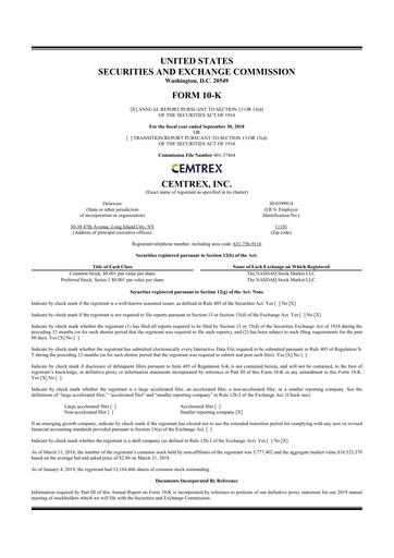 Thumbnail Cemtrex 10-K Annual Report 2018