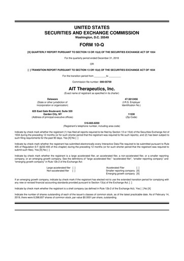 Thumbnail Beyond Air 10-Q Quarterly Report FY2019 