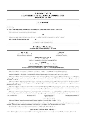 Thumbnail Stereotaxis 10-K Annual Report 2018