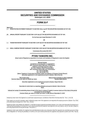Vorschaubild Pyxis Tankers 20-F Jahresbericht 2018