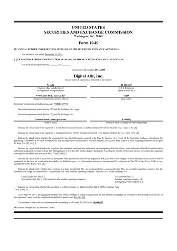 Thumbnail Digital Ally 10-K Annual Report 2018