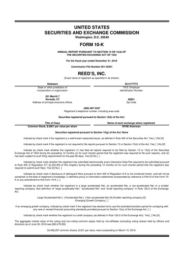 Miniature Reed's, Inc. 10-K Rapport annuel 2018