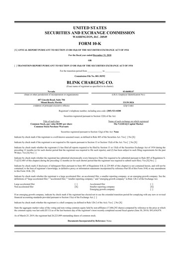Vorschaubild Blink Charging
 10-K Jahresbericht 2018