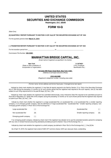 Thumbnail Manhattan Bridge Capital
 10-Q Quarterly Report FY 