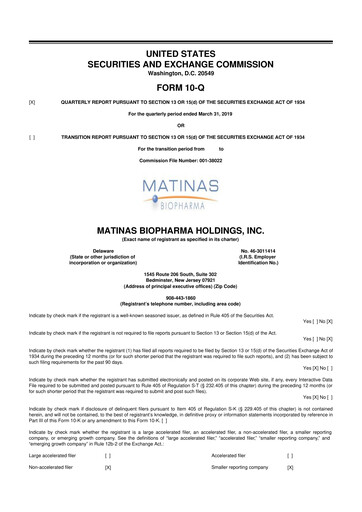 Thumbnail Matinas BioPharma 10-Q Quarterly Report FY2019 