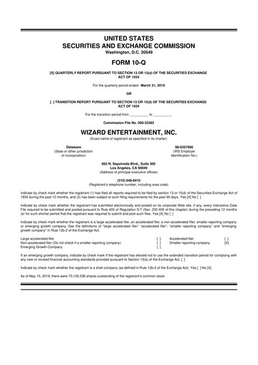 Thumbnail Prairie Operating 10-Q Quarterly Report FY2019 
