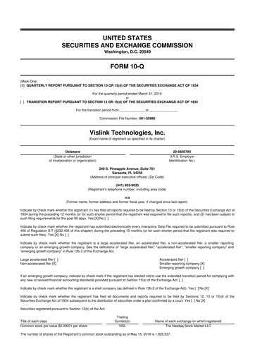 Vorschaubild Vislink Technologies
 10-Q Quartalsbericht 2019 