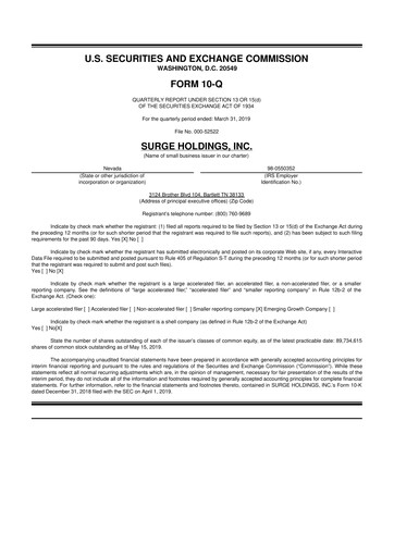Vorschaubild SurgePays 10-Q Quartalsbericht 2019 