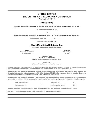 Thumbnail Mama's Creations 10-Q Quarterly Report FY2020 