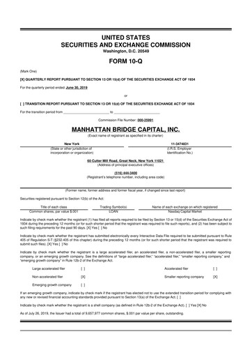 Thumbnail Manhattan Bridge Capital
 10-Q Quarterly Report FY 