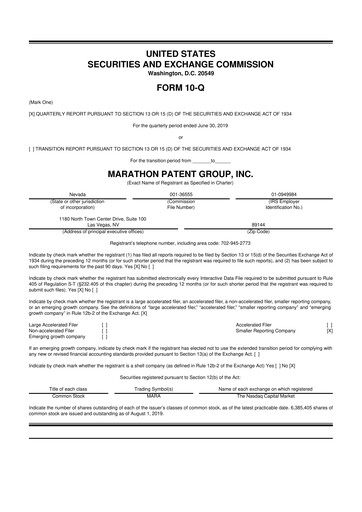 Thumbnail MARA Holdings
 10-Q Quarterly Report FY2019 