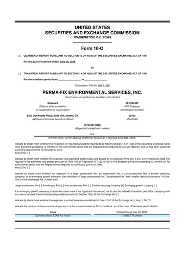 Thumbnail Perma-Fix Environmental Services 10-Q Quarterly Report FY2019 