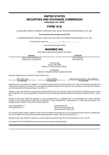 Thumbnail MariMed 10-Q Quarterly Report FY2019 