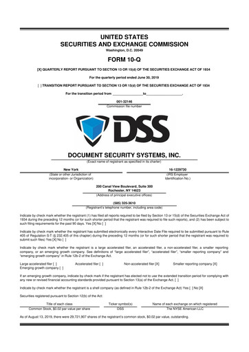 Vorschaubild DSS, Inc. (Document Security Systems) 10-Q Quartalsbericht 2019 