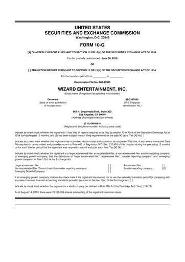Thumbnail Prairie Operating 10-Q Quarterly Report FY2019 
