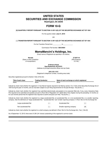 Thumbnail Mama's Creations 10-Q Quarterly Report FY2020 