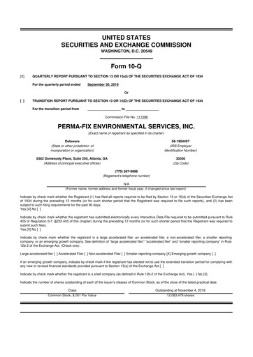 Thumbnail Perma-Fix Environmental Services 10-Q Quarterly Report FY2019 