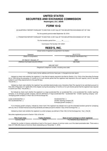 Vorschaubild Reed's, Inc. 10-Q Quartalsbericht  